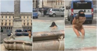 Roma, fa il bagno nuda nella fontana davanti a Palazzo Chigi. Turista fermata dalla Polizia