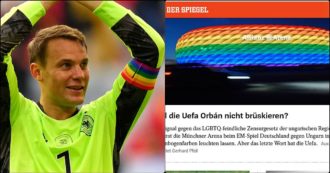 Europei, Germania-Ungheria: Neuer con la fascia arcobaleno per i diritti Lgbt. E Monaco vuole colorare lo stadio in protesta con Orban