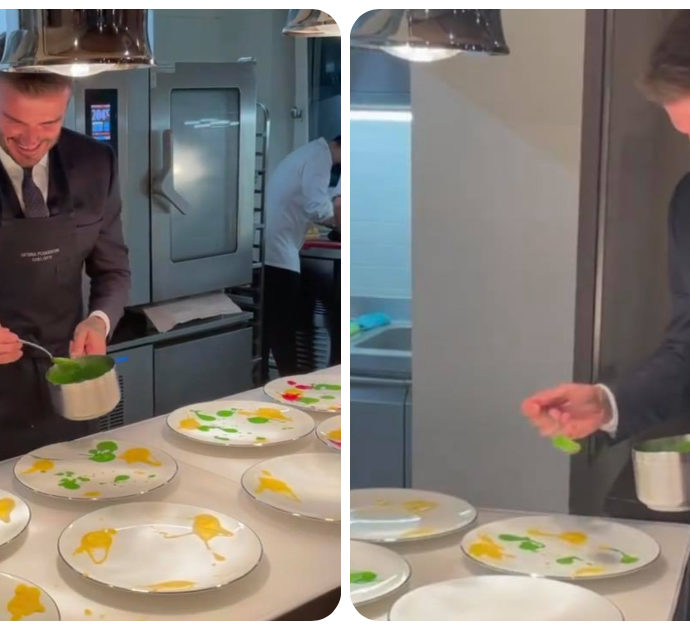 David Beckham in cucina insieme allo chef stellato Massimo Bottura: ecco cosa hanno combinato