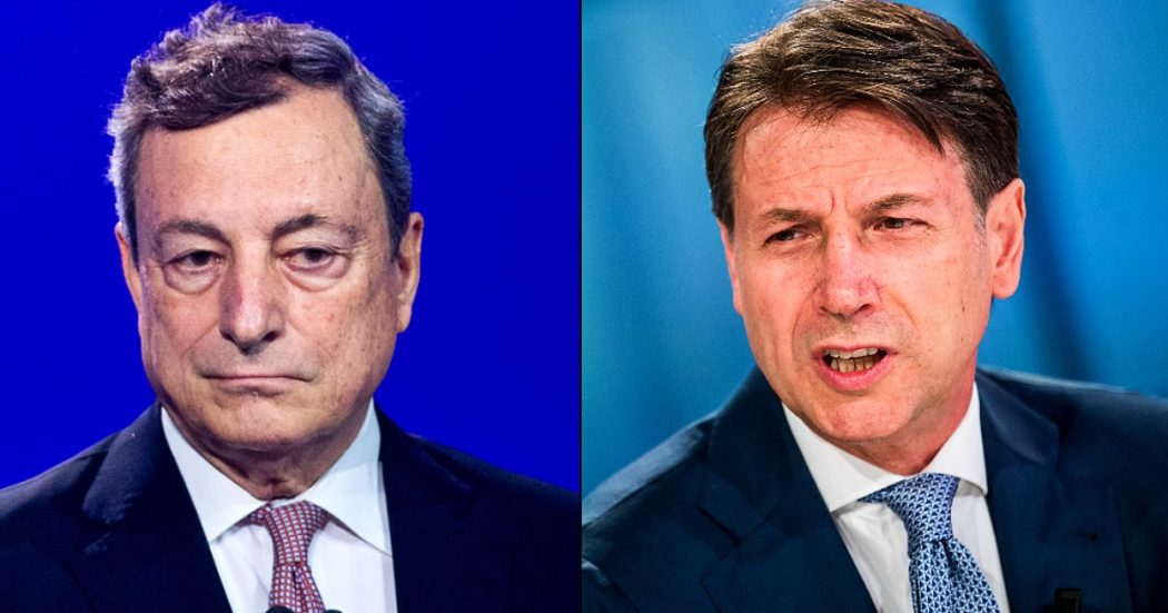 Conte: “Pressioni di Draghi per cacciarmi? Sconcerto”. Il premier a domanda precisa non smentisce. Poi lo fa Palazzo Chigi con una velina 4 ore dopo