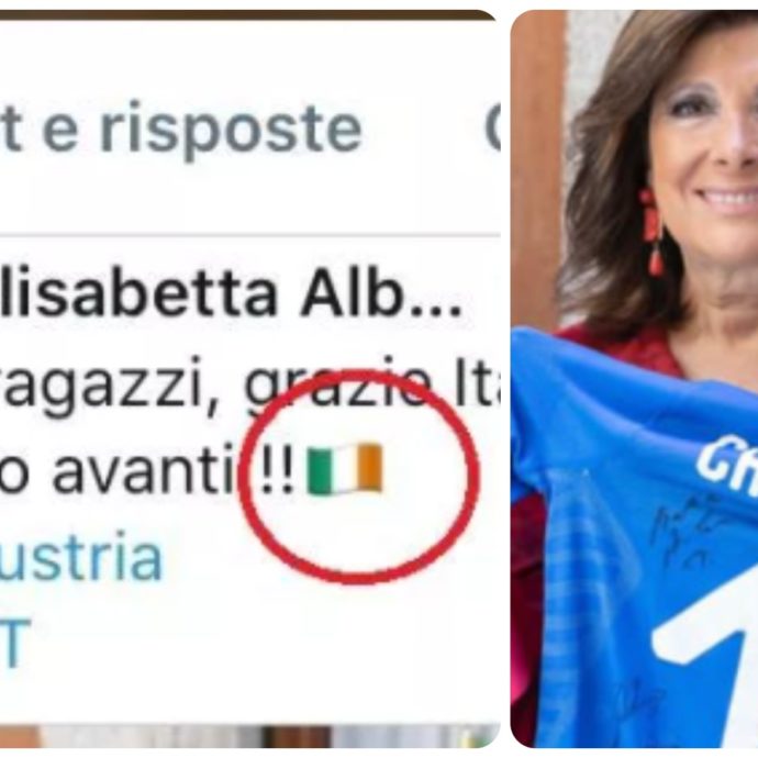 Maria Elisabetta Casellati, la presidente del Senato festeggia la vittoria dell’Italia ma sbaglia bandiera: il tricolore è quello dell’Irlanda