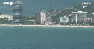 Copertina di Palazzo crollato a Miami, la visuale dall’alto dell’edificio e della zona di Surfside: il video