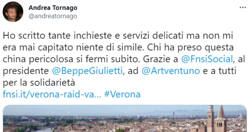 Verona, spazzatura sull’auto del giornalista Andrea Tornago. La solidarietà del Fatto Quotidiano e del FattoQuotidiano.it