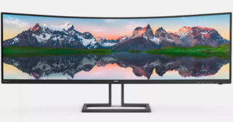 Copertina di Philips Brilliance 498P9Z, monitor ultrawide da 49 pollici, perfetto per gaming e lavoro