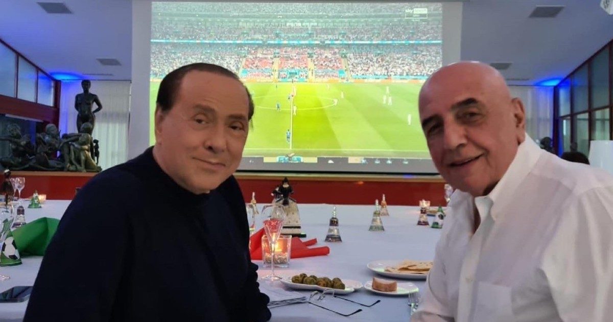 Italia campione d’Europa, Silvio Berlusconi guarda la finale con Adriano Galliani. Prima il tweet cauto, poi esulta: “Ci avete regalato notti magiche”