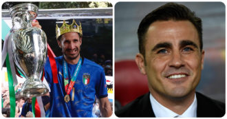 Copertina di Italia campione d’Europa, Giorgio Chiellini omaggia Fabio Cannavaro e lui gli risponde così
