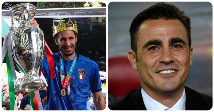 Italia campione d’Europa, Giorgio Chiellini omaggia Fabio Cannavaro e lui gli risponde così