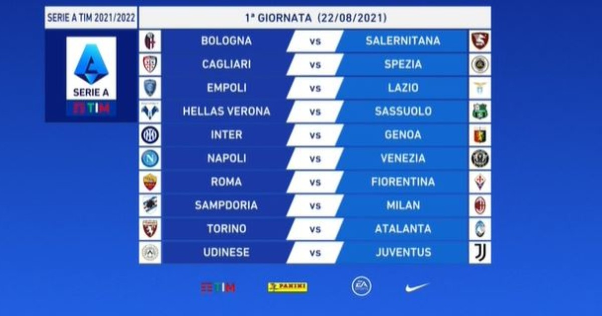 Serie A, il calendario della nuova stagione: l'Inter ricomincia dal Genoa,  la Juve a Udine. Per la Roma di Mourinho c'è la Fiorentina - Il Fatto  Quotidiano