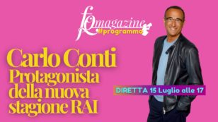 Copertina di Carlo Conti protagonista della nuova stagione televisiva Rai in diretta Facebook con Claudia Rossi e Andrea Conti