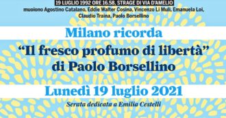 Copertina di Strage di via D’Amelio, a Milano l’evento in ricordo di Paolo Borsellino: segui la diretta