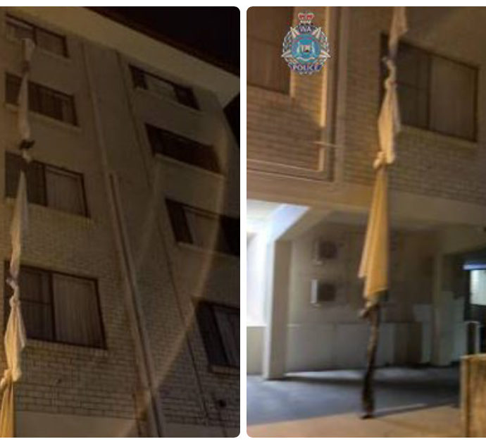 Fugge dal Covid hotel utilizzando un lenzuolo: “Si è arrampicato dalla finestra”. Il racconto della polizia australiana