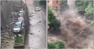 Copertina di Maltempo a Como, esondano i torrenti nei centri abitati: frane sulla statale Regina e frazioni evacuate – Video