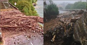 Copertina di Frane e strade allagate nel Comasco: i danni del maltempo. La polizia: “Non uscite di casa se non è strettamente necessario”