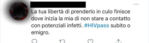 Dopo le proteste sul green pass, dilaga l’hashtag #HIVpass: l’omofobia di questo Paese non ha limiti Dopo le proteste sul green pass, dilaga l’hashtag #HIVpass: l’omofobia di questo Paese non ha limiti