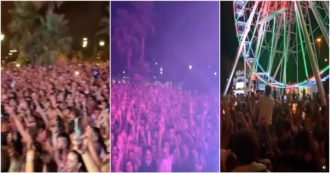 Salmo, in migliaia senza mascherine né distanziamento al concerto improvvisato a Olbia – VIDEO