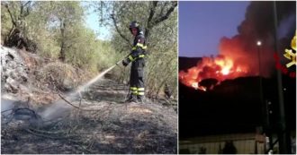 Incendio sul monte Pisano, i vigili del fuoco al lavoro per tenere sotto controllo le fiamme – Video