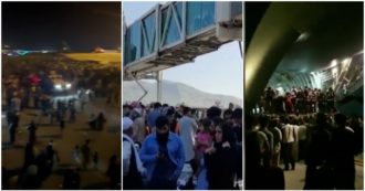 Copertina di Caos all’aeroporto di Kabul, in migliaia cercano di fuggire dall’Afghanistan invadendo le piste e arrampicandosi sui velivoli: le immagini – VIDEO