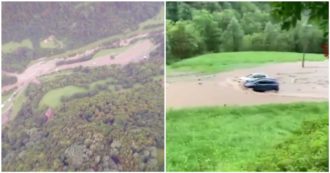 Copertina di Maltempo, esonda il fiume Oglio nel Bresciano. E una frana travolge le auto parcheggiate – Video