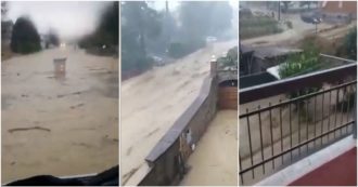 Copertina di Forti piogge in provincia di Perugia: fiumi di acqua e fango per le strade di Villa Pitignano