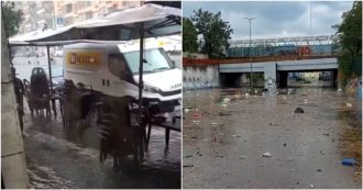 Acquazzone a Roma, strade allagate, alberi caduti e automobilisti bloccati: decine di interventi 