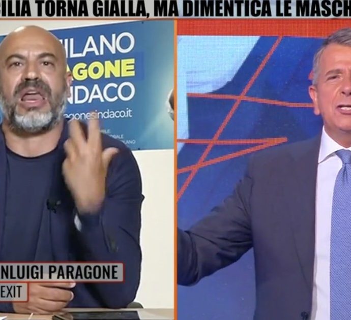 Zona Bianca, Gianluigi Paragone furioso con Giuseppe Brindisi: “Dici caz*ate e sei in malafede, vuoi che io venga a fare la scimmietta ma non te lo permetto”