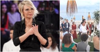 Copertina di Maria De Filippi in fascia tricolore celebra il matrimonio di un suo storico collaboratore: c’è anche una ex di Amici