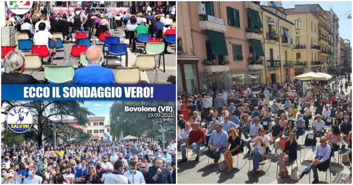 “Per Letta sedie vuote, con me in centinaia”: l’attacco social di Salvini. La risposta del Pd: “Ha usato Photoshop, clamoroso autogol”