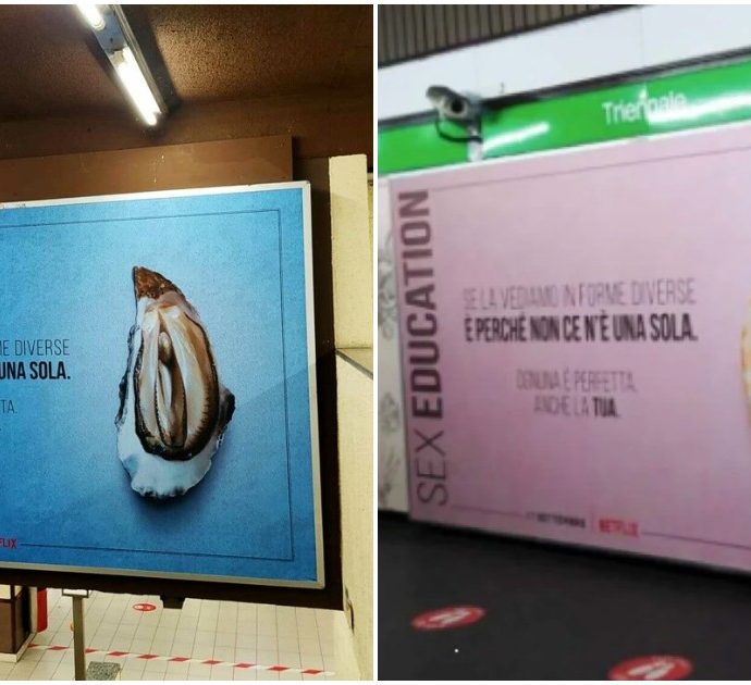 Milano, i cartelloni di Sex Education con forme falliche e vaginali in metropolitana scatenano le polemiche: “Li vedono anche bambini e ragazzi”