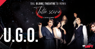 Copertina di Tutta scena – Il teatro in camera al Globe Theatre, su TvLoft il collettivo U.G.O. in Unidentified Gabbling Objects