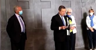 Copertina di Mario Draghi al memoriale della Shoah con Liliana Segre: “Grazie per il suo impegno in difesa dell’umanità”