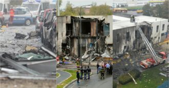 Milano, aereo precipita sopra un edificio in costruzione. Otto morti tra cui un bambino. Un testimone: “Come una bomba”