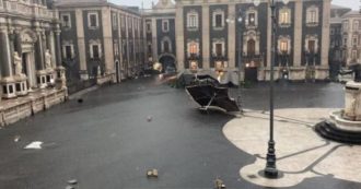 Copertina di Maltempo, piogge e allerta rossa in Piemonte. Tornado a Catania: feriti e lampioni sradicati. Il Comune: “Non uscite di casa”