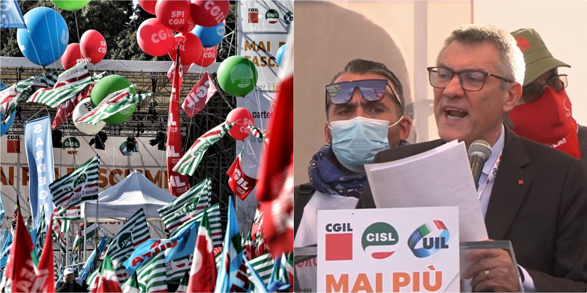 Rome, the trade union square after the assault on the CGIL: “We are 100 thousand”.  Landini: “The state should act and dissolve the fascist organizations”.  Absent all the center-right