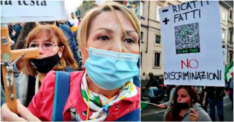 Copertina di Corteo no Green Pass a Milano, sfilano migliaia di persone. Obiettivo la sede Rai. “Covid? Una influenza. I vaccini sperimentali si danno ai topi”