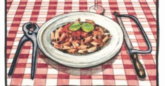 Copertina di Che storia, la pastasciutta. Gli spaghetti al sugo in mostra