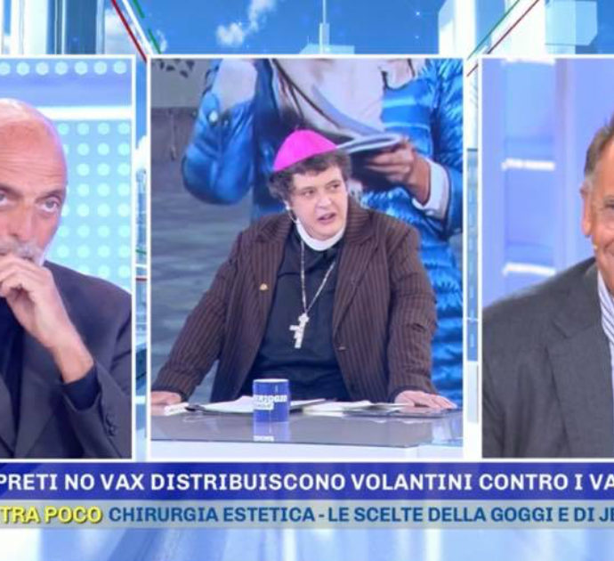 Pomeriggio Cinque, Paolo Brosio sta con i preti No-Vax e Cecchi Paone sbotta: “Mandatelo a Medjugorje”. La replica: “Vacci tu, ne hai bisogno”