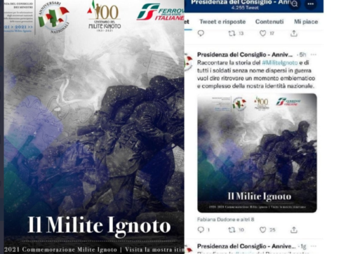 Centenario del Milite ignoto, gaffe della presidenza del Consiglio: pubblica immagine di soldati Usa con cartina della Colombia