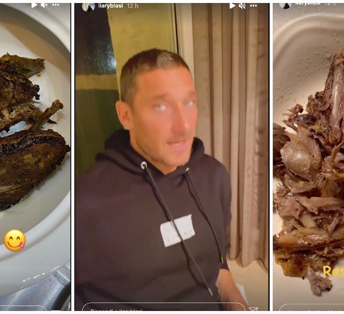 Ilary Blasi cucina un piccione e lo serve a tavola, Francesco Totti disgustato: “Non scherzare” – VIDEO (immagini forti)