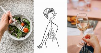 Copertina di “Niente aceto sull’insalata, no al vino bianco con pasta e riso. Attenzione anche alle zuppe: come combattere gonfiori e mal di pancia d’autunno”