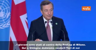 Copertina di Cop26, Draghi: “Impatto dei cambiamenti climatici evidente. Giovani hanno messo clima al centro del dibattito, rendiamoli fieri di noi”