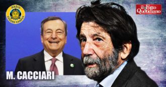 Copertina di Cacciari: “Draghi capo dello Stato e presidente del Consiglio? Io sarei d’accordo, tanto da 30 anni abbiamo un presidenzialismo surrettizio”
