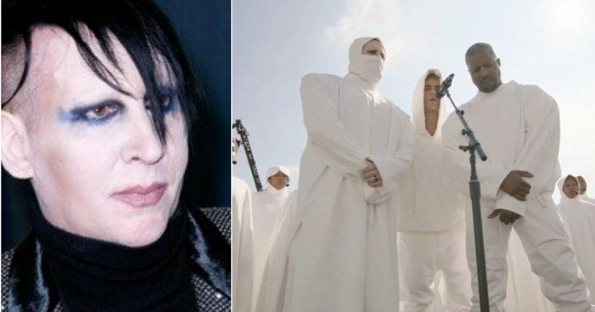 Marilyn Manson (tutto vestito di bianco) prega con Kanye West e Justin Bieber: la svolta sconvolge i fan, ma cos’è davvero il Sunday Service?