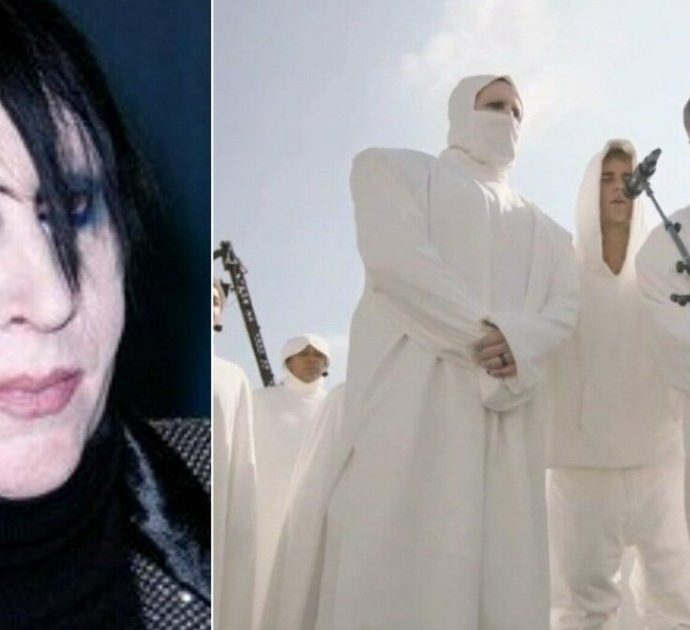 Marilyn Manson (tutto vestito di bianco) prega con Kanye West e Justin Bieber: la svolta sconvolge i fan, ma cos’è davvero il Sunday Service?