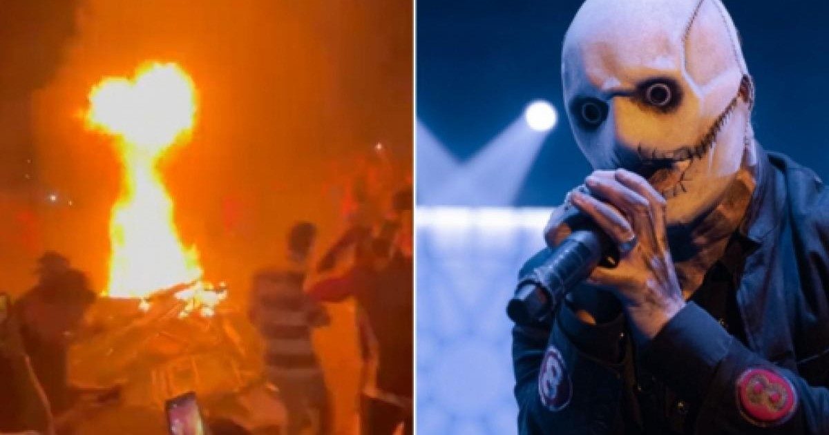 Slipknot, i fan appiccano un incendio durante il pogo: fiamme alte nove metri, la band costretta ad interrompere il concerto