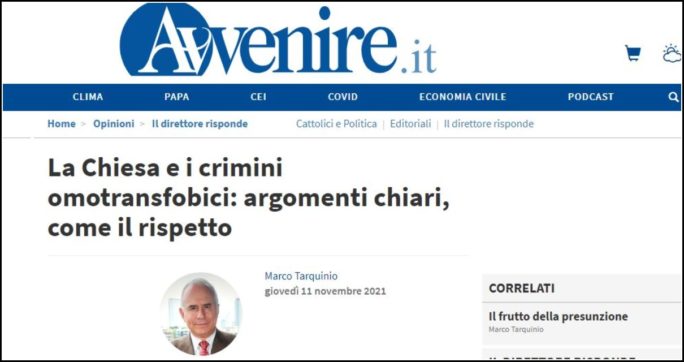 Ddl Zan, la lettera di preti e suore: “Vicenda che ci indigna. Le parole gelide della Chiesa allontanano i credenti omosessuali e trans”