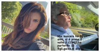 Copertina di Elisabetta Canalis presenta la suocera su Instagram: “93 anni, 2 volte il Covid, 12 figli e si allena con il personal trainer”