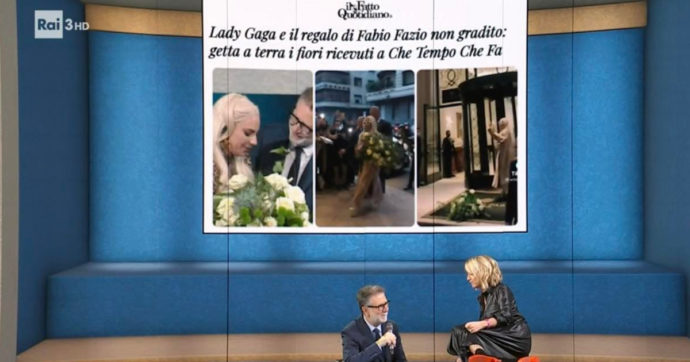 Che Tempo che Fa, Fabio Fazio e i suoi fiori gettati a terra da Lady Gaga: “Ecco perché lo ha fatto”