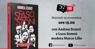 Copertina di Sfascistoni, Andrea Scanzi presenta in diretta il nuovo libro con Luca Sommi e Marco Lillo: segui