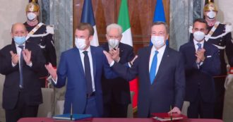 Copertina di Trattato Italia – Francia, le dichiarazioni alla stampa di Draghi e Macron: segui la diretta tv