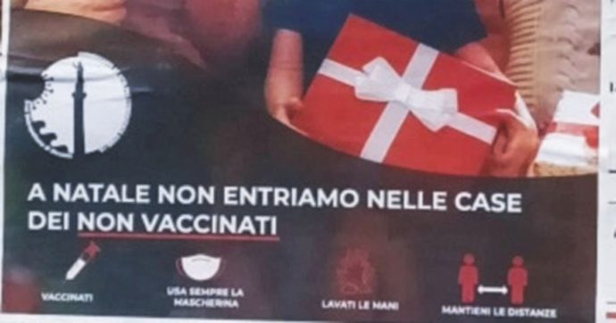 Messina, manifesti contro no vax: “No in casa a Natale”